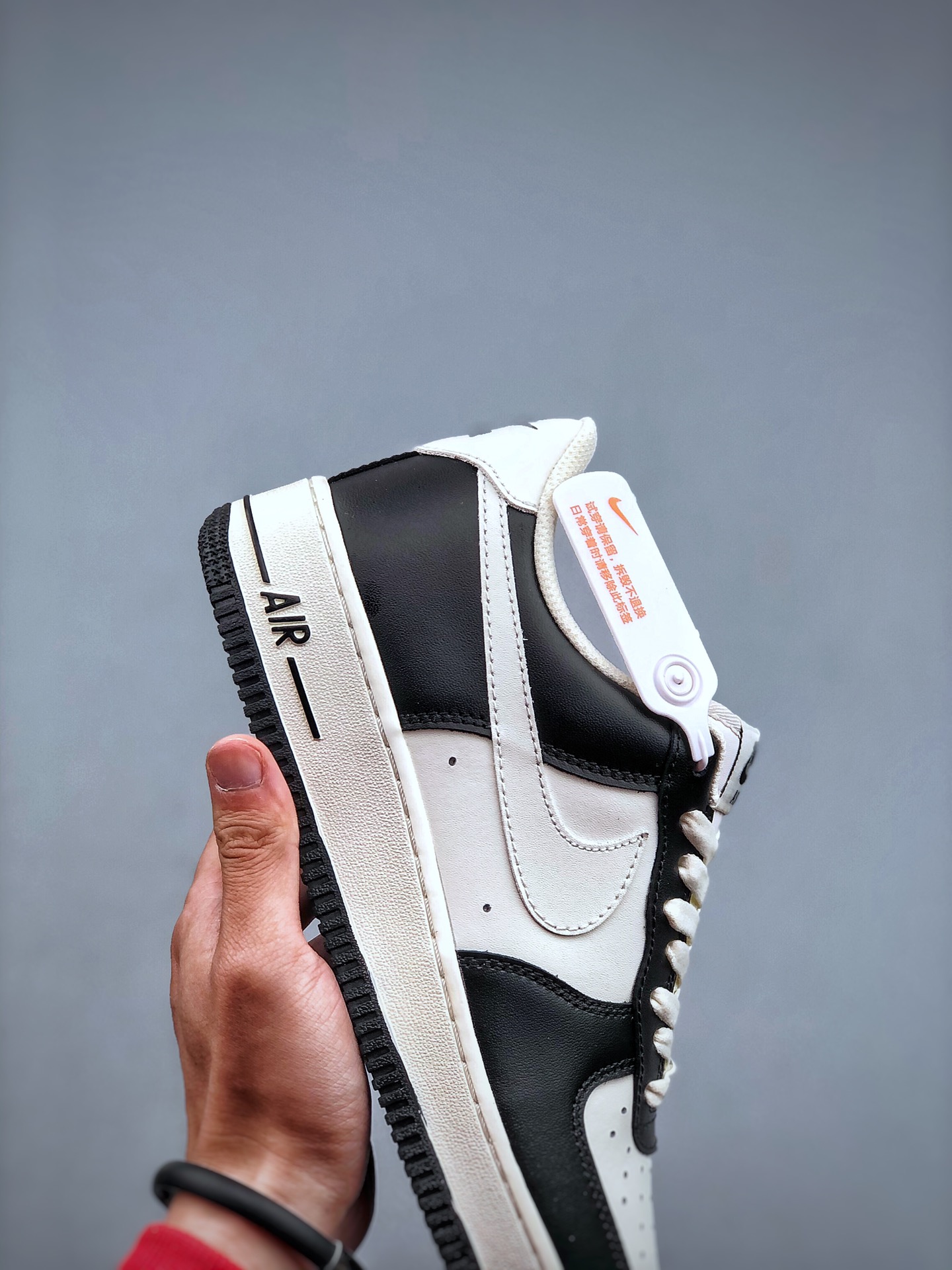 耐克nikeairforce1low07米白黑熊貓低幫空軍一號休閒板鞋定製皮料