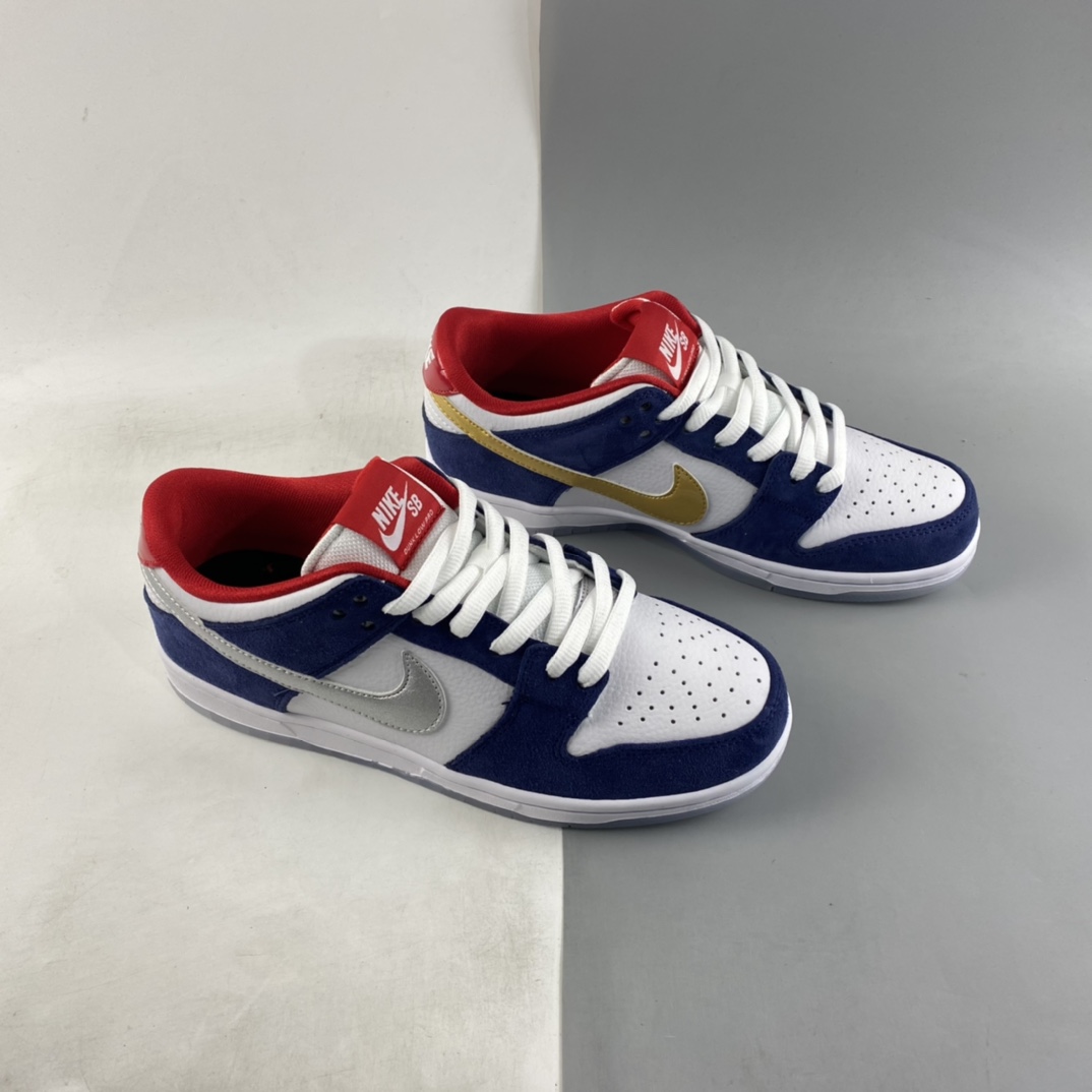 P260  Nk SB Dunk Low Prm QS Paris 宝马 金银勾休闲运动板鞋 839685-416
