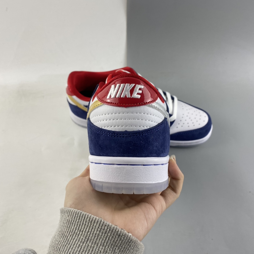 P260  Nk SB Dunk Low Prm QS Paris 宝马 金银勾休闲运动板鞋 839685-416