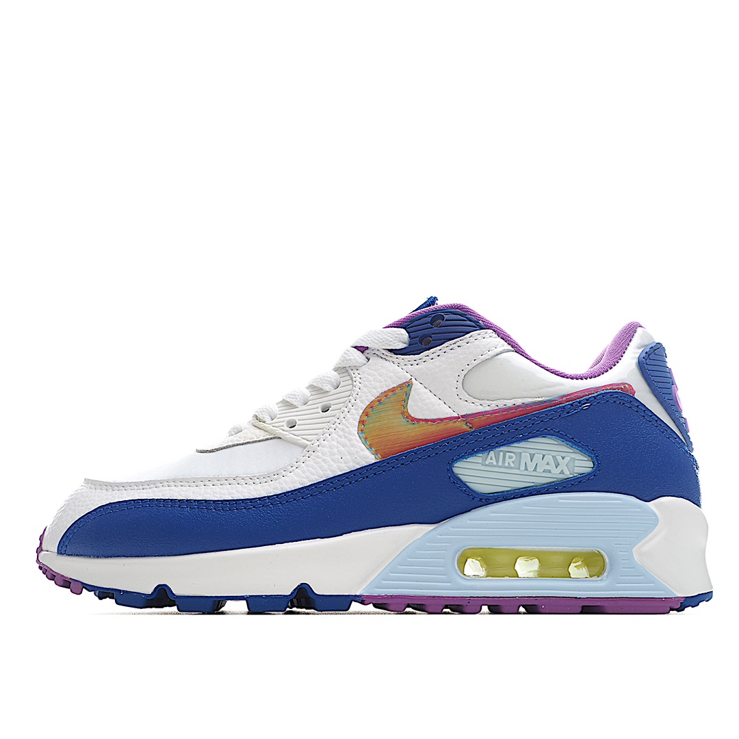 H0 Nike Air Max F5 “Easter”彩蛋 蓝紫 以白蓝紫作为主色调，气垫和 TPU 则以荧光绿和浅蓝点缀，延续了色彩丰富的特点。 Swoosh 采用炫彩渐变设计，令视觉效果更加丰富。 鞋舌采用魔术贴设计，外层为传统的 Nike Air Logo，撕开则可以看到彩蛋 Logo。 鞋垫也同样印有彩蛋 Logo，彰显特殊身份