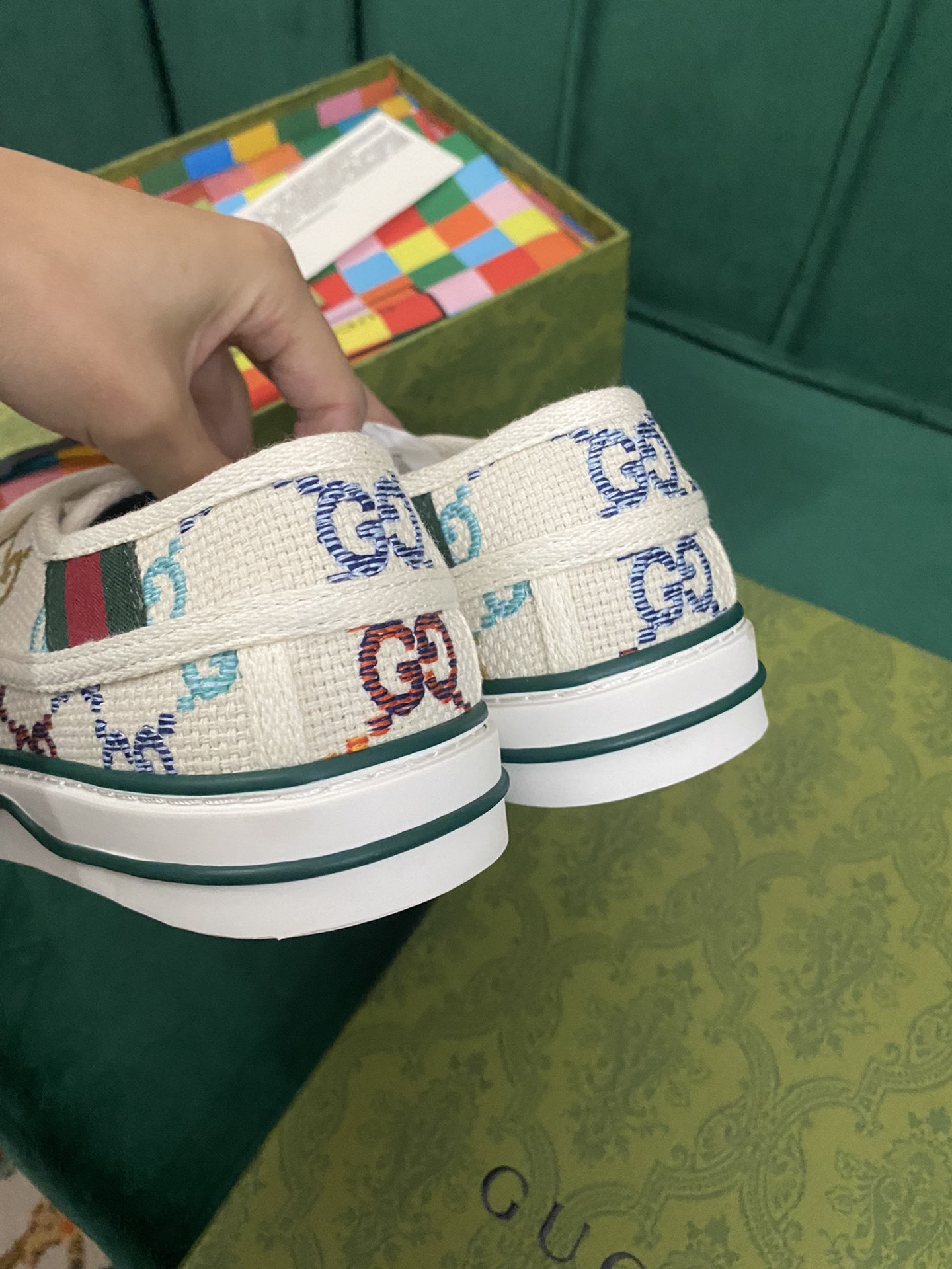 Versión superior. ¡Llegada Gucci tenis 1977 serie clásica izquierda zapatos de lona ...2022 modelos 