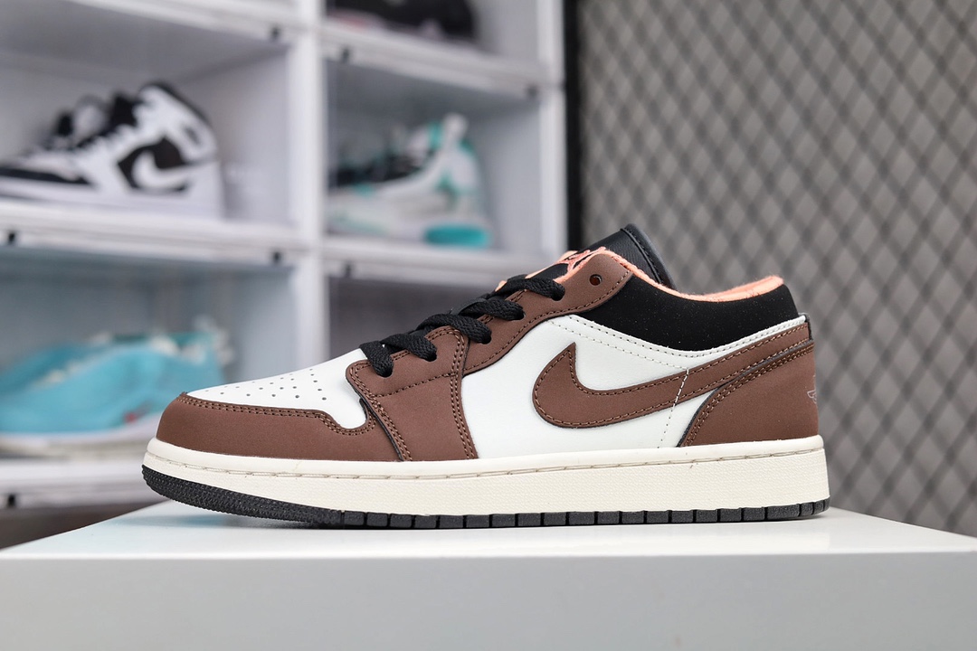 G0 Air Jordan 1 Low 白棕摩卡AJ1乔1低帮休闲板鞋 同步官方配色市场唯一独家头层皮打造 原鞋原档案开发 原厂皮料 原档冲孔鞋头 正确满胶鞋垫 四线拉帮 原厂织唛标 鞋舌高弹海绵填充×889ZJR