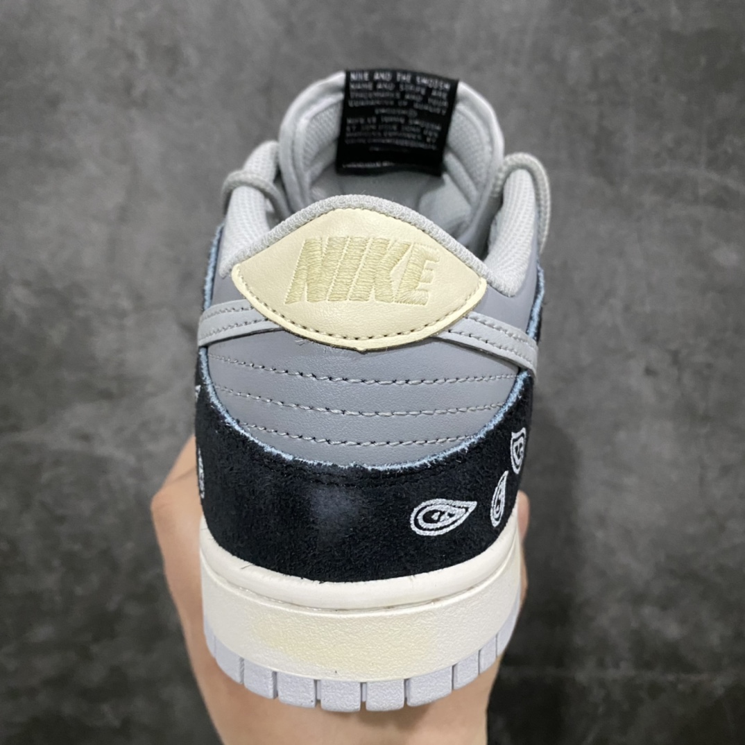 图片[4]-YH纯原版本Nike Dunk Low vibe做旧 腰果花Vibe主题定制 耐磨防滑 低帮休闲板鞋 男女款 灰黑 货号：DH7913-001 原厂原档案开发，原盒原标，原厂头层皮料，官方厚鞋舌设计，做工细节全方位比对原鞋。 尺码：36 36.5 37.5 38 38.5 39 40 40.5 41 42 42.5 43 44 44.5 45 46 47.5-选品中心