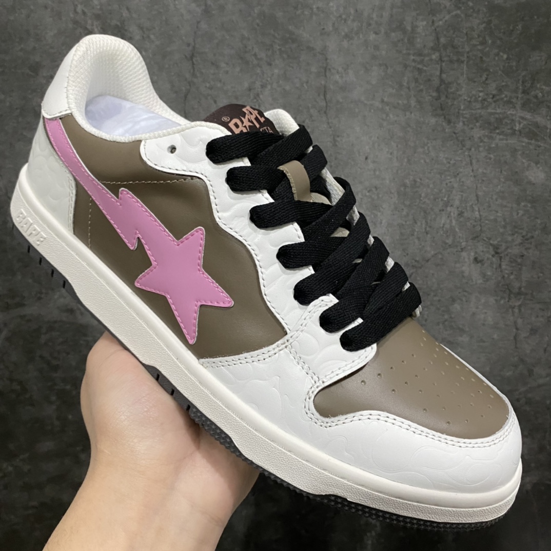 图片[3]-BAPE Sk8 Sta Low SK8系列低帮休闲运动滑板板鞋\”压纹皮革草莓奶昔1I20-191-004” 东莞原装纯原混卖版 男女鞋原版3枚原标 配置抗压3*5印有猿人logo快递外包盒#升级原楦原纸版开发版型 采用进口固色无色差翻毛麂皮革组合头层皮革叠层鞋面材质 鞋垫嵌入Ortholite(欧索莱)缓震材质/附带送一副高密度迷彩替换鞋垫 外置原数据开发耐磨橡胶大底❗️ 尺码： 36-44-选品中心