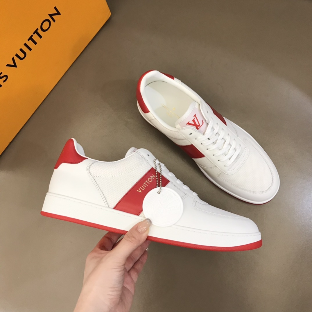 LV/路易威登   彩色牛皮拼接进口透气高密度网面男士经典休闲运动鞋