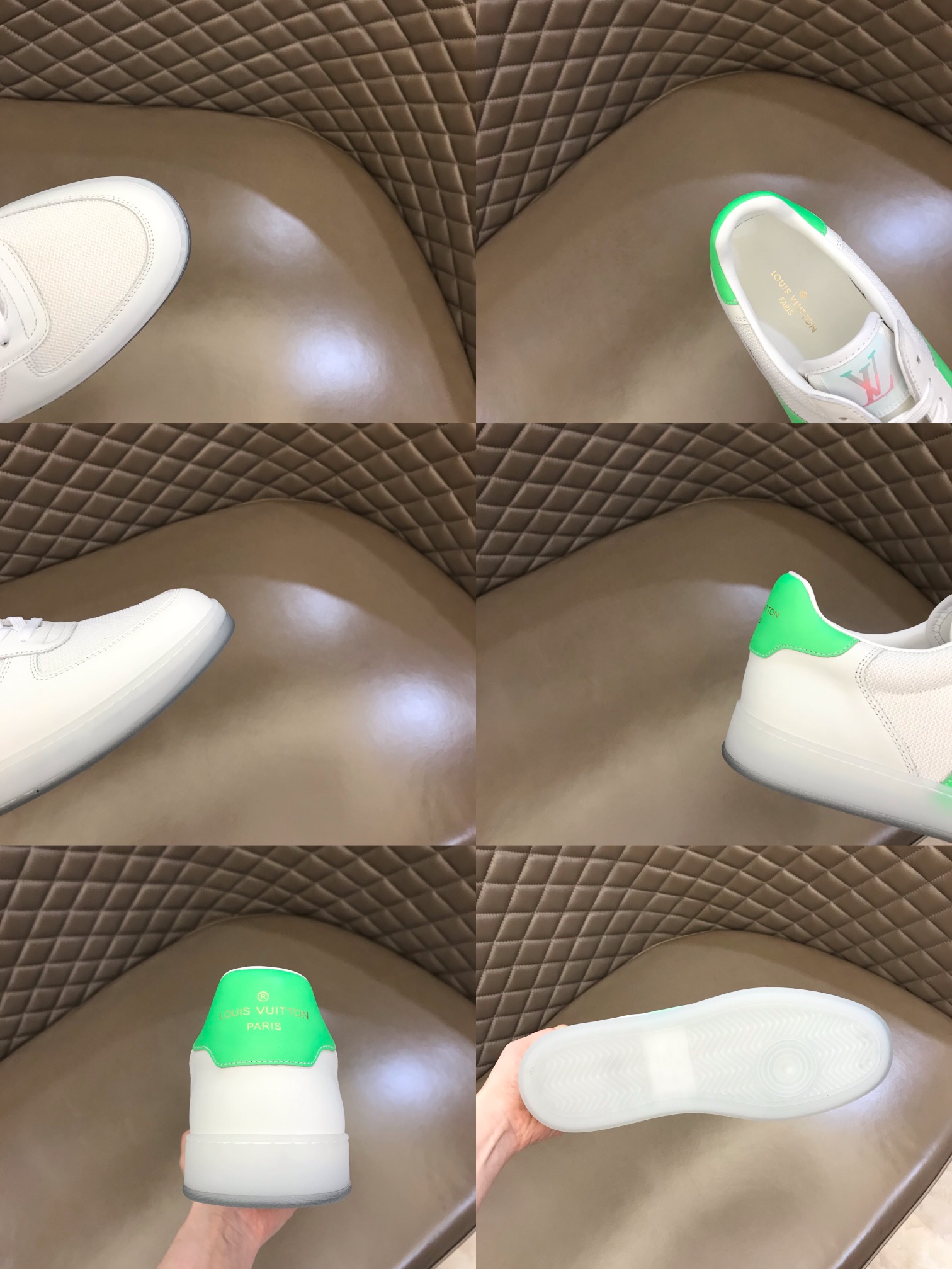 LV/路易威登   彩色牛皮拼接进口透气高密度网面男士经典休闲运动鞋