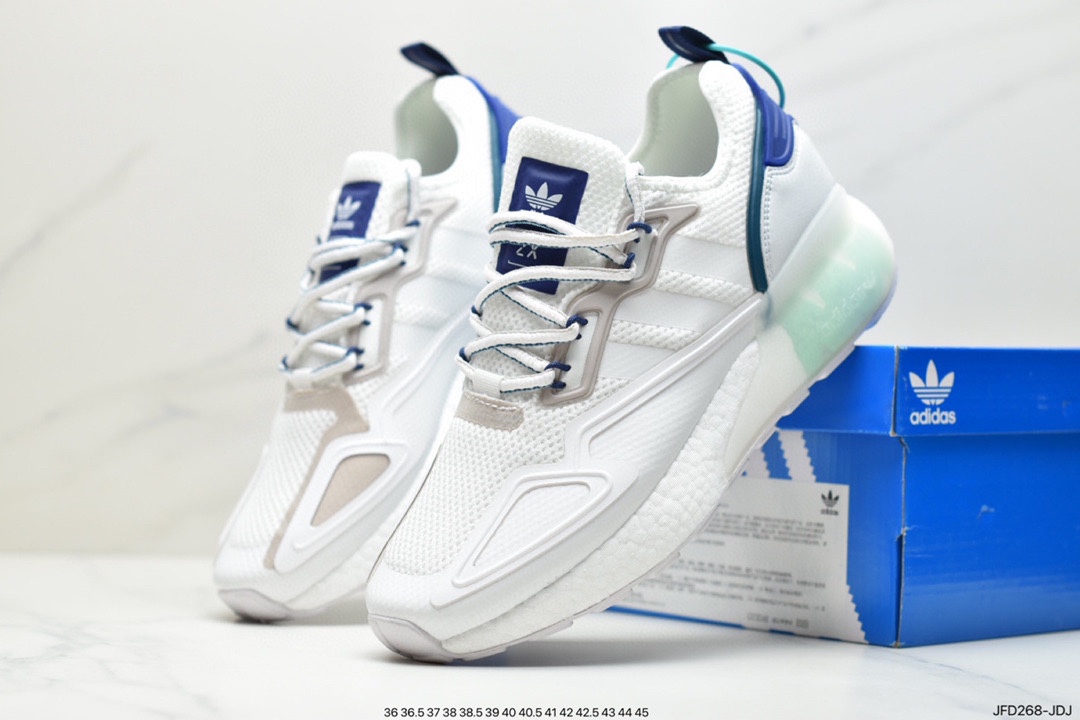 170 阿迪达斯Adidas Originals ZX 2K Boost 全新爆米花缓震休闲运动跑鞋CQ2768