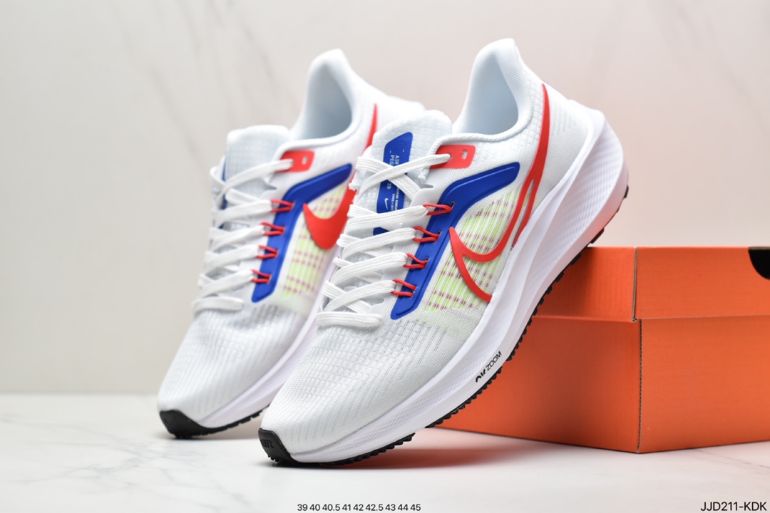 130 Nike Air Zoom Pegasus 39”White/Blue/Red/Volt”39代超级飞马涡轮增压慢跑鞋DX3354-100