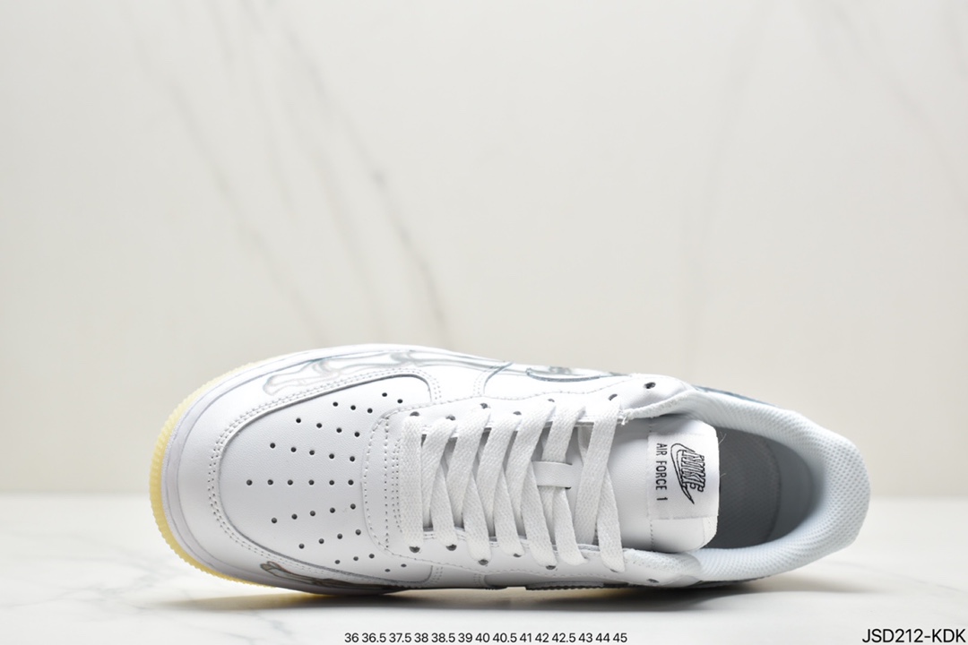 200 耐克Nike Air Force 1 ”Skeleton” 骨骼万圣节骨头夜光空军一号低帮板鞋 BQ7541-100