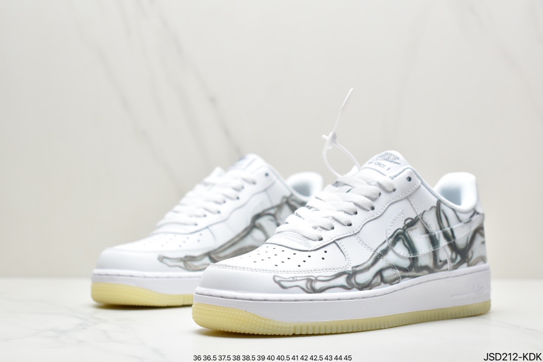 200 耐克Nike Air Force 1 ”Skeleton” 骨骼万圣节骨头夜光空军一号低帮板鞋 BQ7541-100