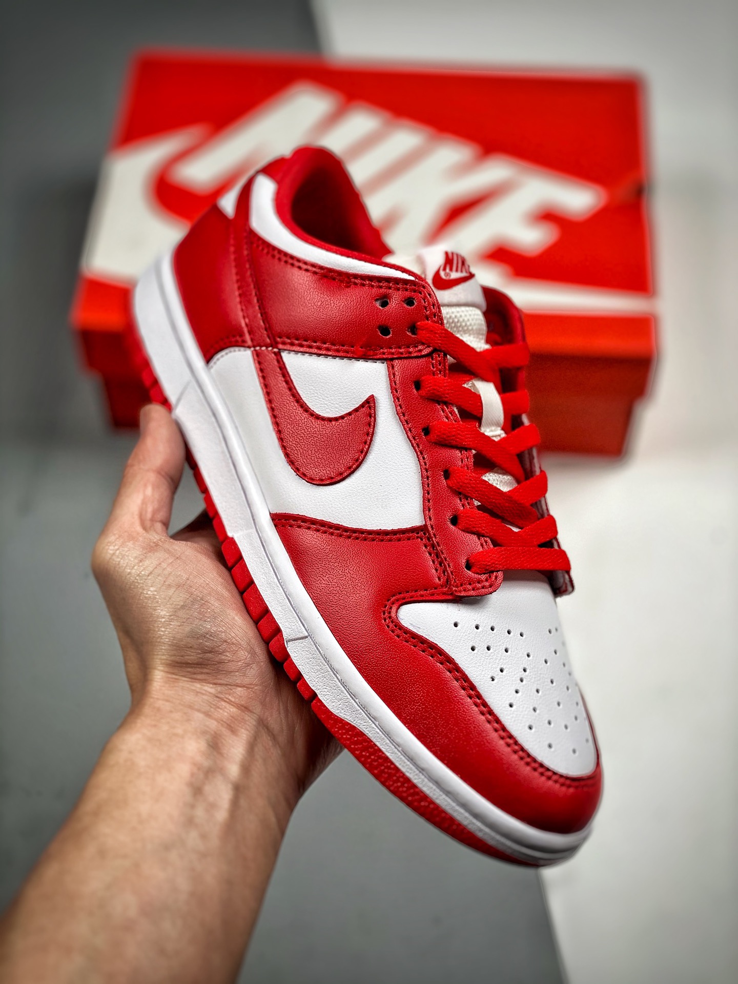 Empujador 4 Nk Dunk SB Low blanco y rojo, producción original de fábrica grande, fotos reales de estreno, material de p…