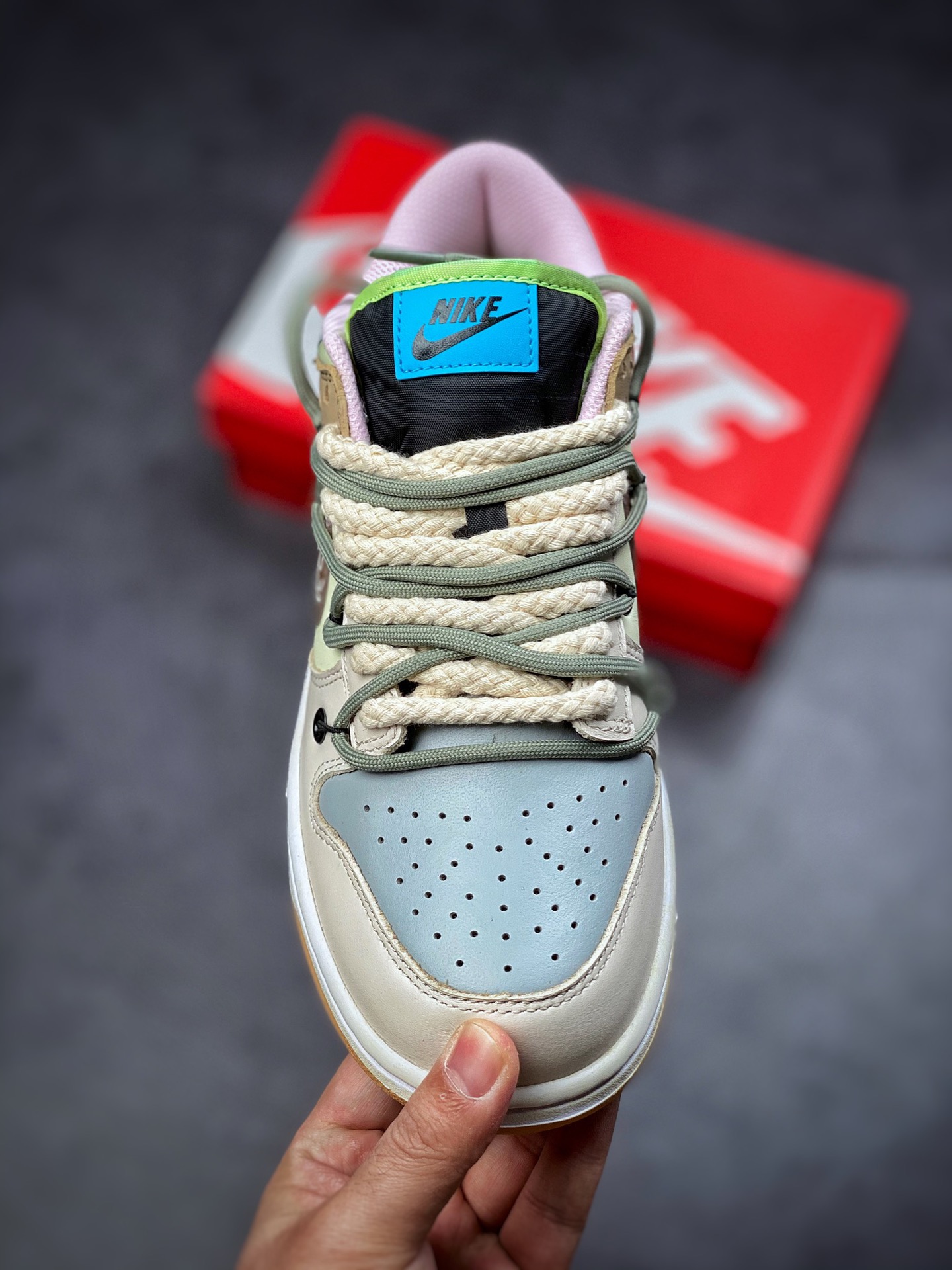 360 Nike Dunk SB Low 卡其 腰果花纯原版本解构鞋带 DH0952-001