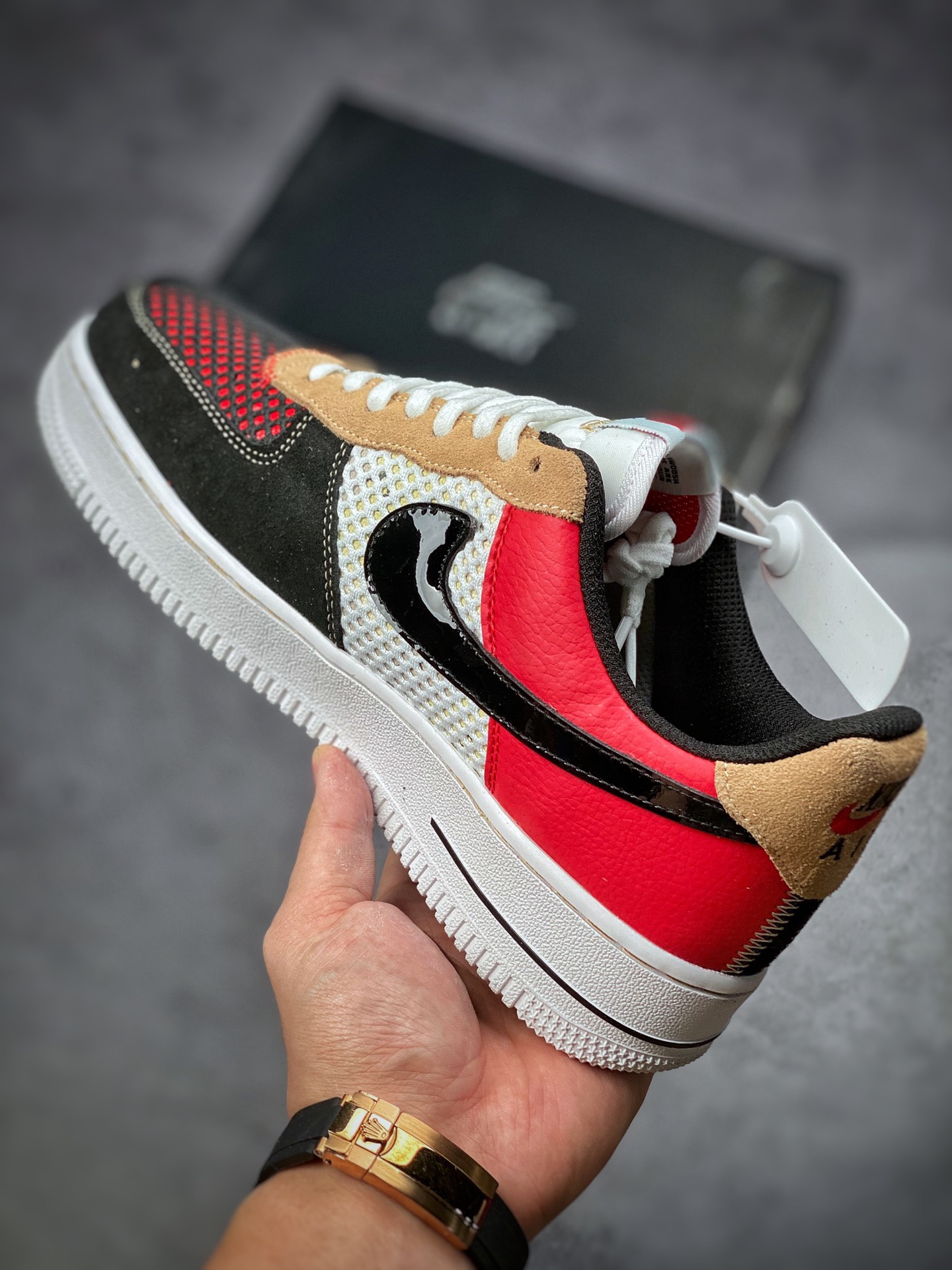 200  Nike Air Force 1 Low 07 黑白红 原楦头原纸板 DO6110-100
