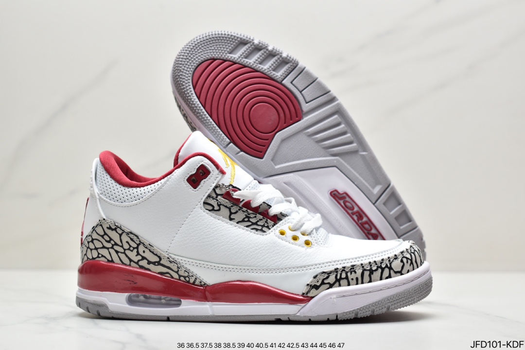 170 真标耐克Nike Air Jordan 3”UNC”迈克尔·乔丹AJ3代中帮复古休闲运动文化篮球鞋“白北卡蓝爆裂纹”CT8532