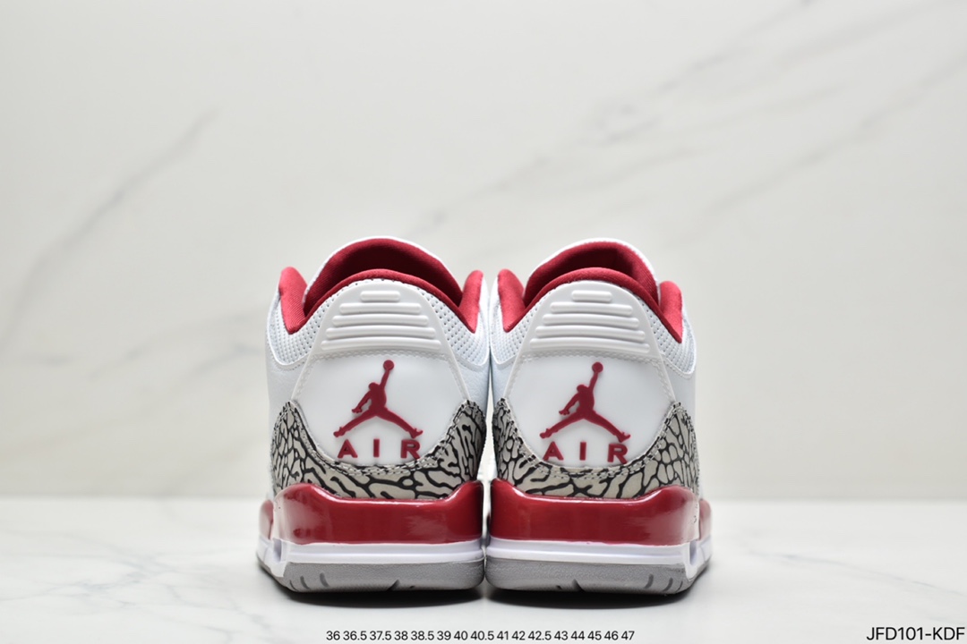 170 真标耐克Nike Air Jordan 3”UNC”迈克尔·乔丹AJ3代中帮复古休闲运动文化篮球鞋“白北卡蓝爆裂纹”CT8532