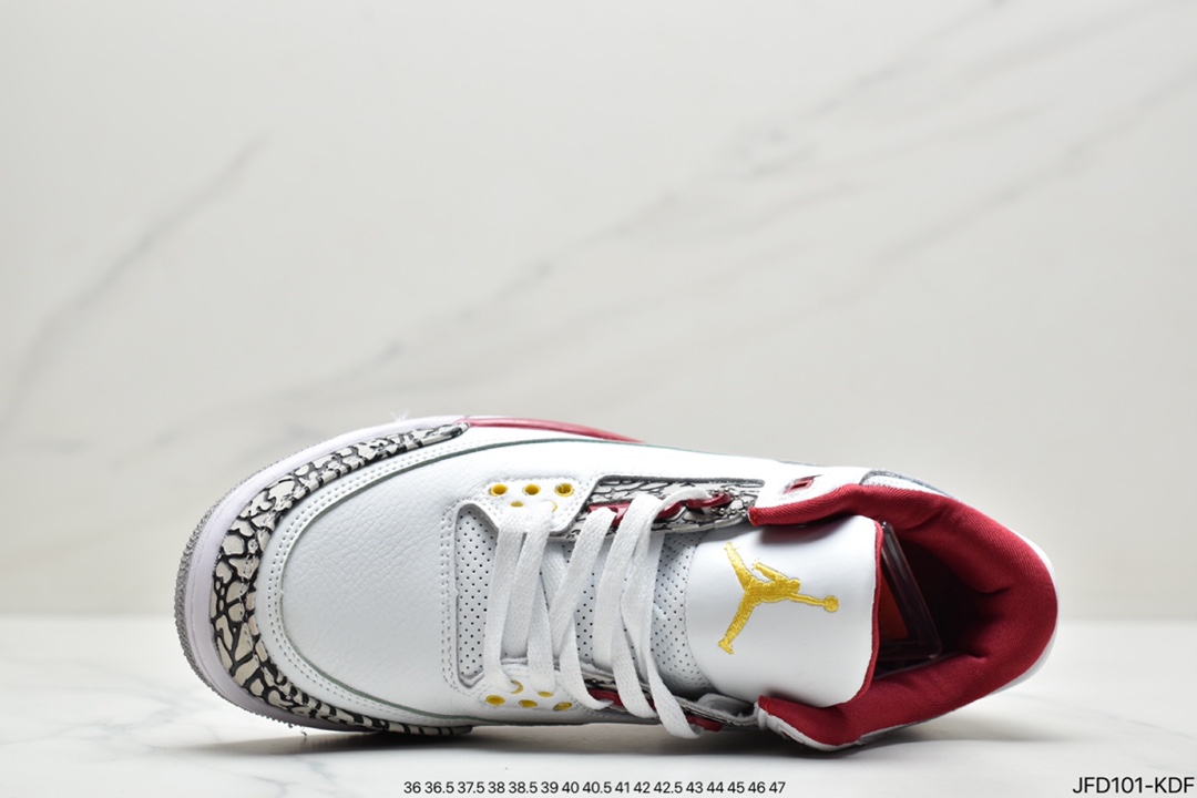 170 真标耐克Nike Air Jordan 3”UNC”迈克尔·乔丹AJ3代中帮复古休闲运动文化篮球鞋“白北卡蓝爆裂纹”CT8532