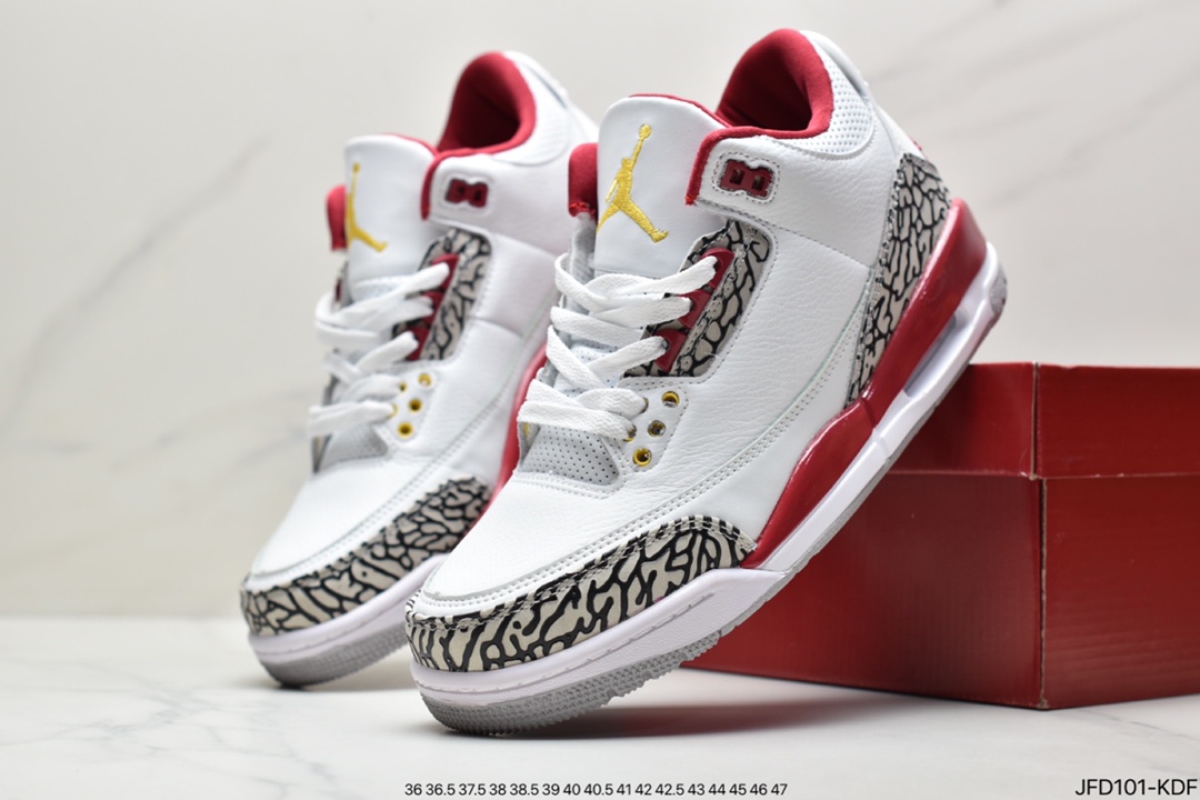 170 真标耐克Nike Air Jordan 3”UNC”迈克尔·乔丹AJ3代中帮复古休闲运动文化篮球鞋“白北卡蓝爆裂纹”CT8532