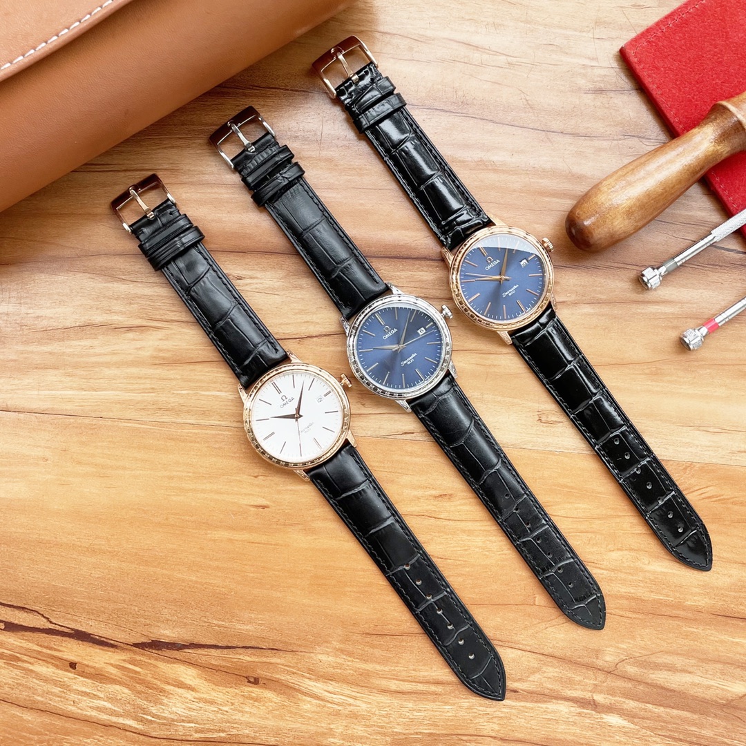 ， 白，金 2022年度最 欧米茄 Omega 雕花海马系列全面出货成功商务人士必备 搭配全自动机械机芯机芯 顶级316L精钢 德国进口小牛皮带 生活防水 直径40mm 收藏送礼皆合适 壳身雕花纹路细腻