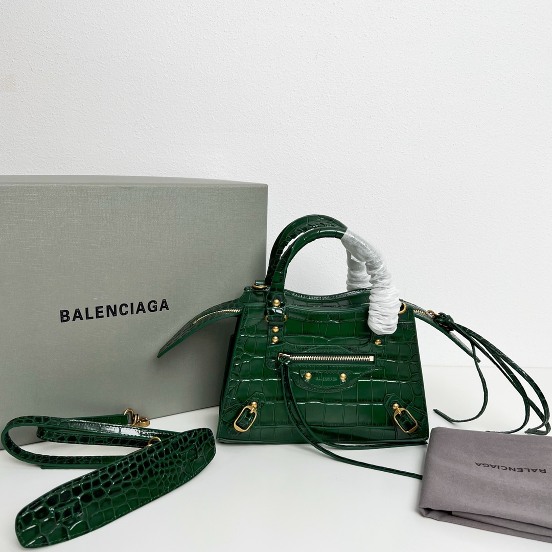 Best Designer Replica
 Balenciaga Neo Classic Crossbody & Shoulder Bags Dark Green Calfskin Cowhide Mini