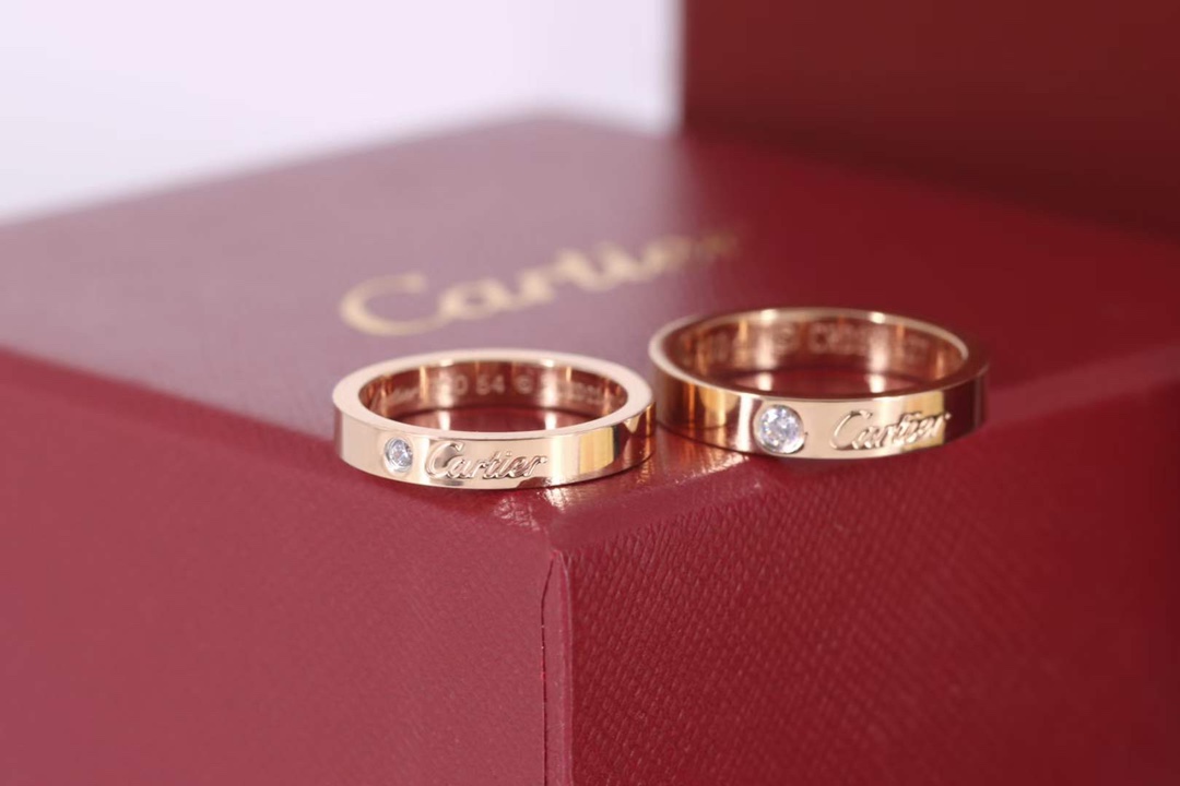 Cartier Cartier/卡地亚 窄‮玫版‬瑰金 单‮签钻‬名戒指