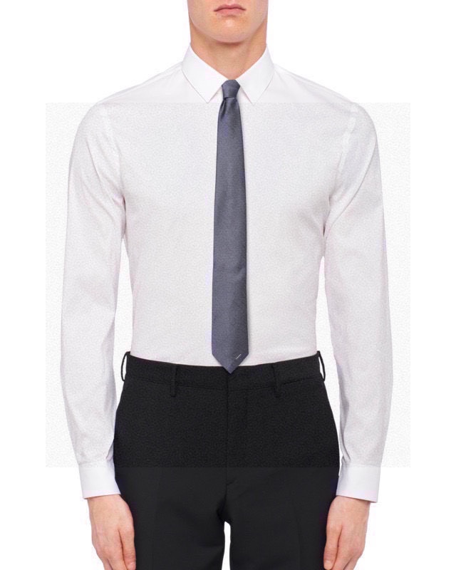 PRADA普拉达100%顶级手工定制男士提花领带