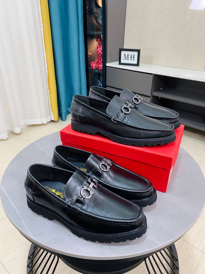 J0  牛里Ferragamo菲拉格慕原单代购，进口光面小牛皮➕水染牛里，原版橡胶大底，皮鞋鞋系列，随意出入各种场合、百搭舒适，38-44，45 46可定做