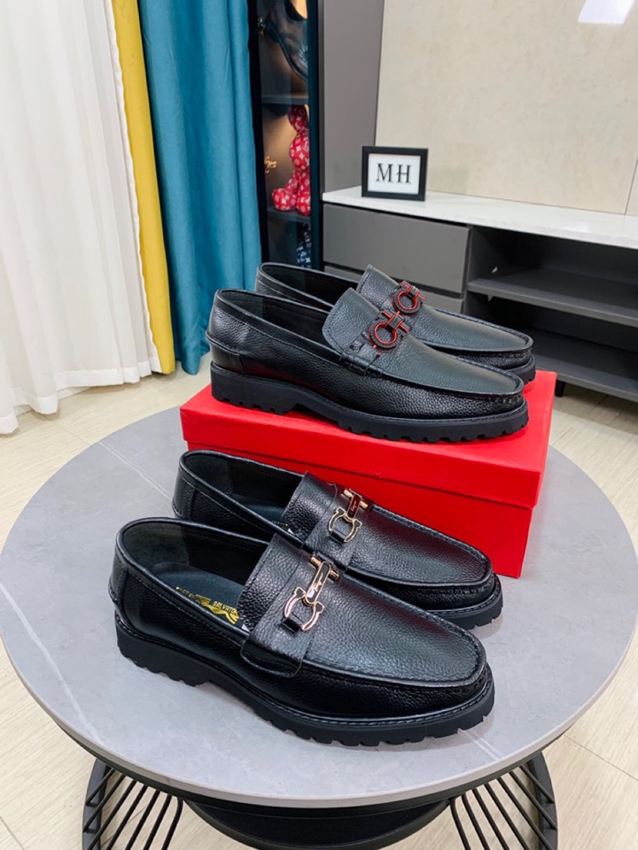 J0  牛里Ferragamo菲拉格慕原单代购，进口摔纹小牛皮➕水染牛里，原版橡胶大底，皮鞋鞋系列，随意出入各种场合、百搭舒适，38-44，45 46可定做