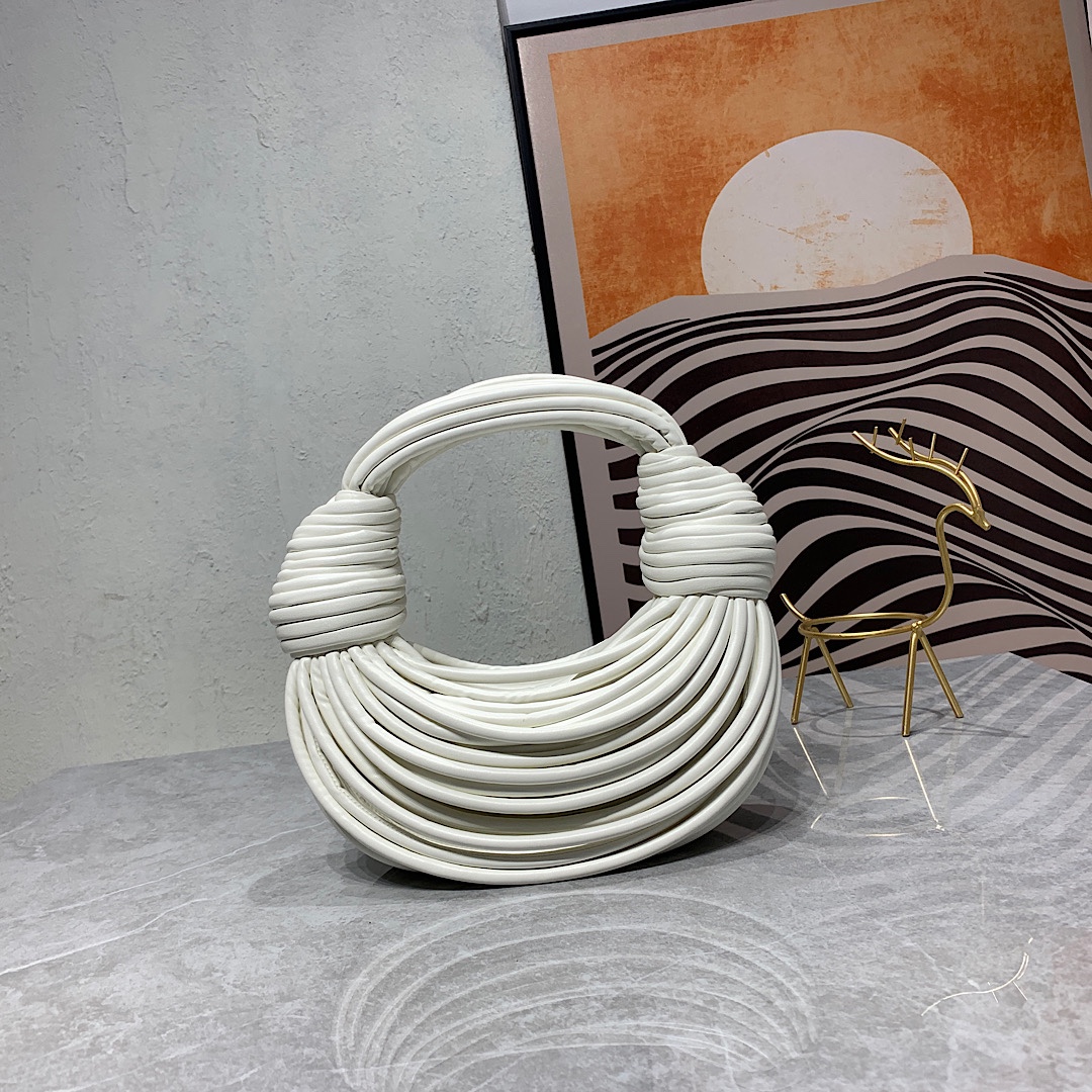 Bottega Veneta Lambskin Knot Bag Intrecciato Handbag