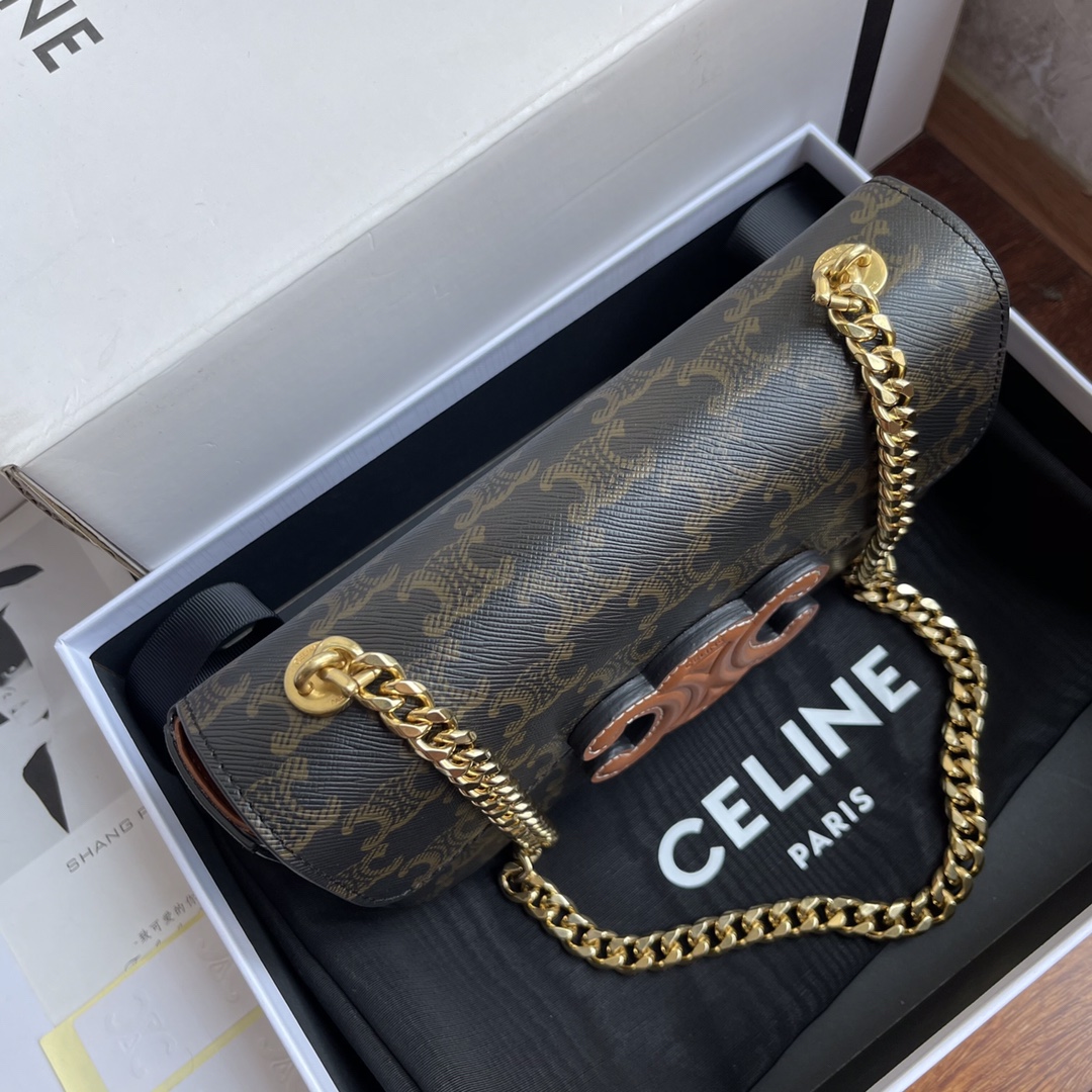 Celine Summer flash sale 680 2024 spring and summer new style New leather buckle chain armpit bag, the new highlight is that the classic metal Ar