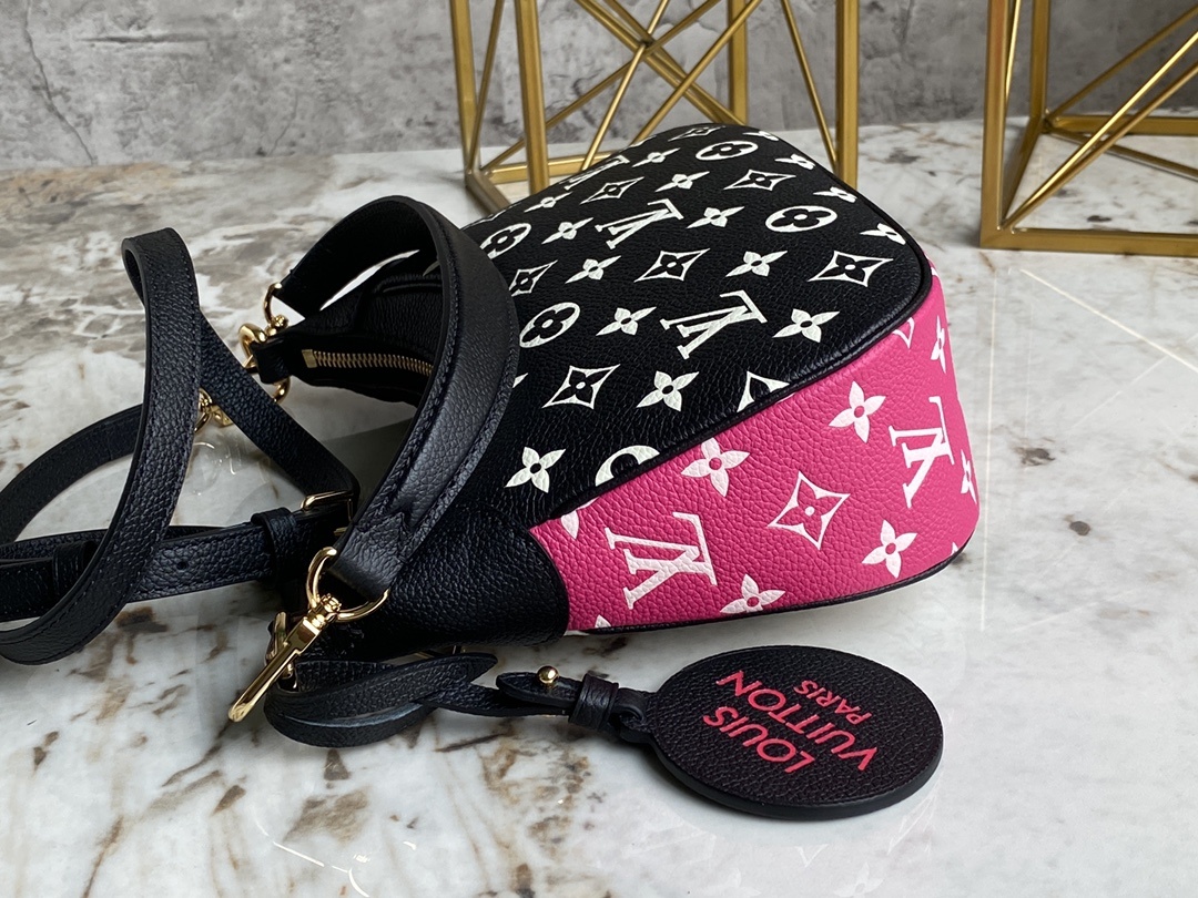 顶级原单M46091黑拼色全皮系列BAGATELLE手袋BagatelleBB手袋令Monogram图案