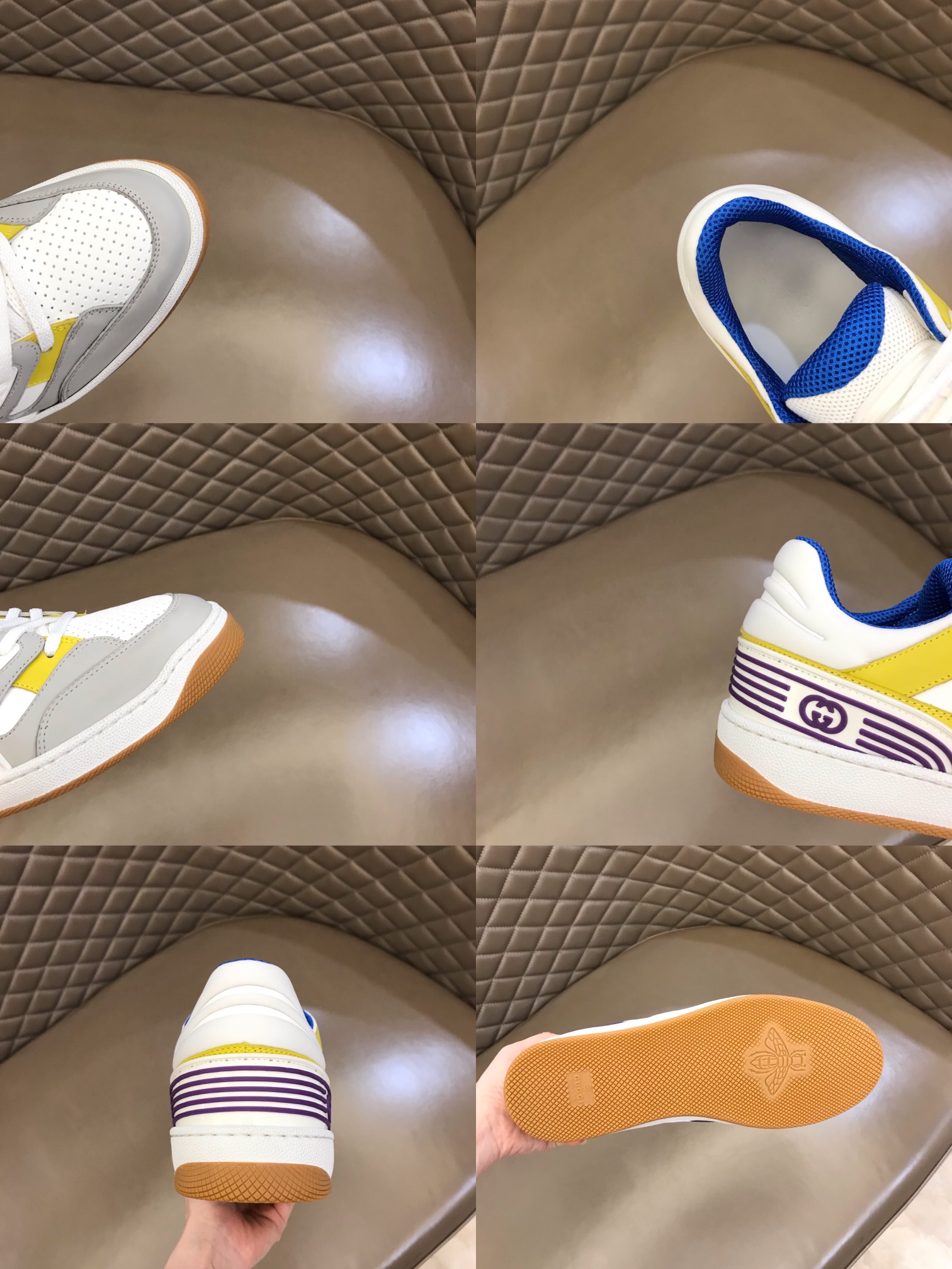 Gucci古驰 橡胶互扣式双GBasket 男士低帮运动鞋