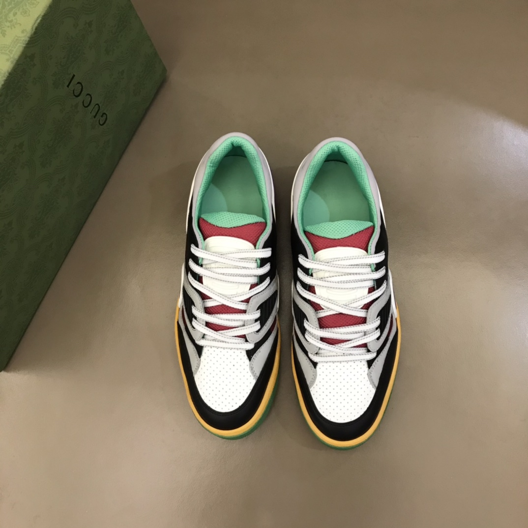 Gucci古驰   橡胶互扣式双GBasket 男士低帮运动鞋