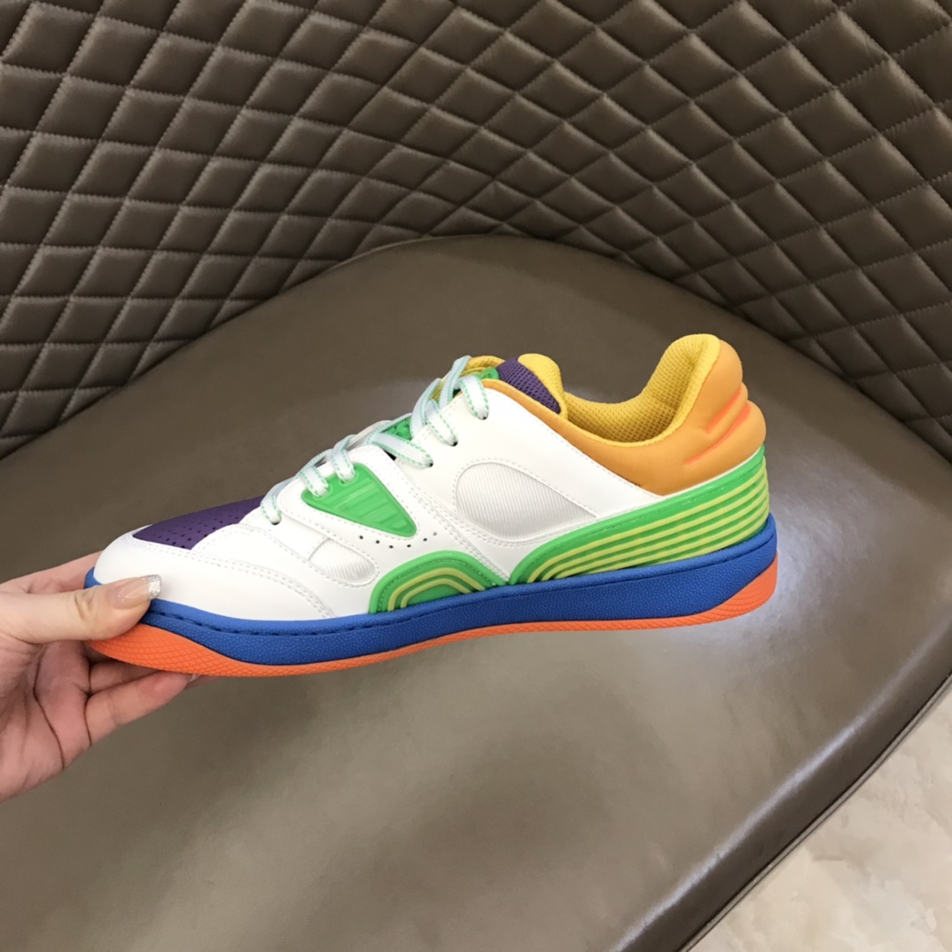 Gucci古驰   橡胶互扣式双GBasket 男士低帮运动鞋