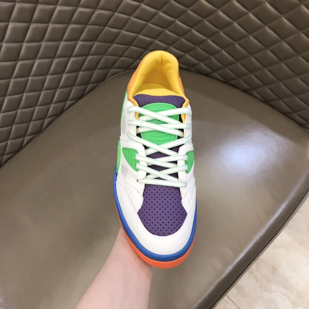 Gucci古驰   橡胶互扣式双GBasket 男士低帮运动鞋