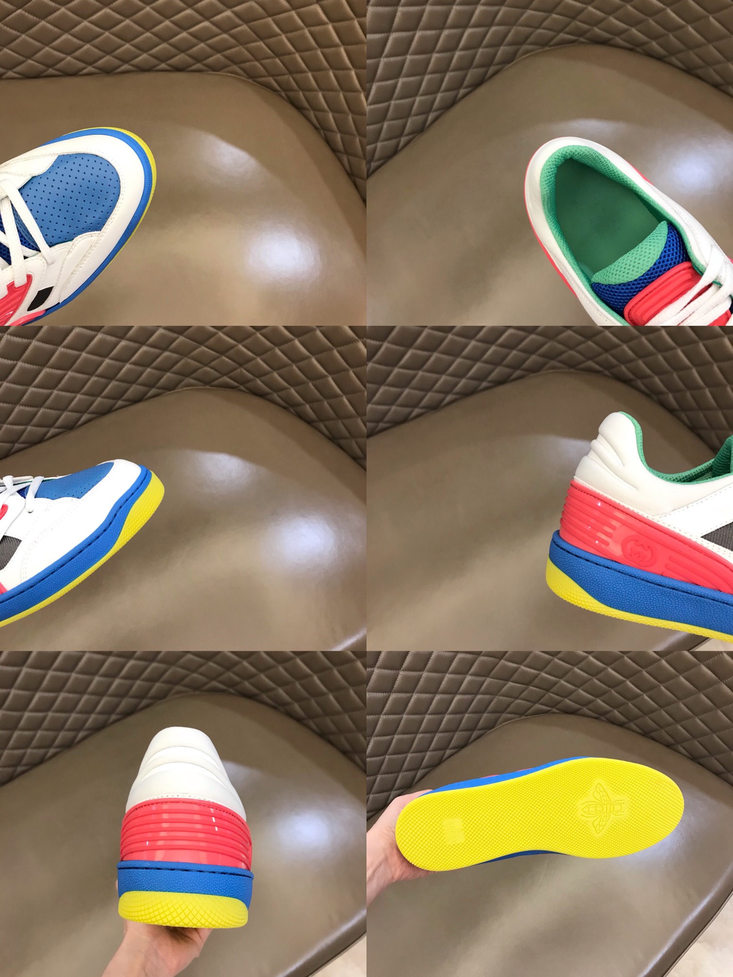 Gucci古驰   橡胶互扣式双GBasket 男士低帮运动鞋