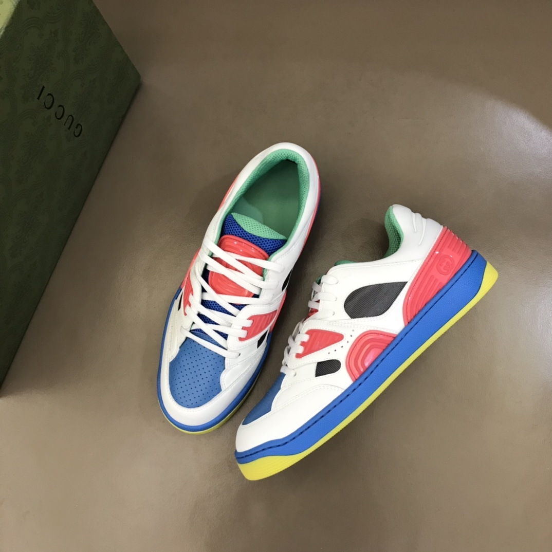 Gucci古驰   橡胶互扣式双GBasket 男士低帮运动鞋