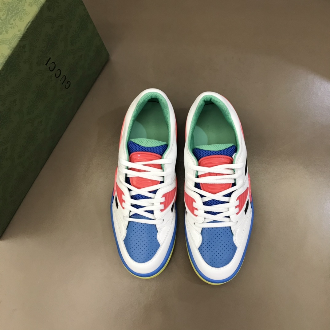 Gucci古驰   橡胶互扣式双GBasket 男士低帮运动鞋