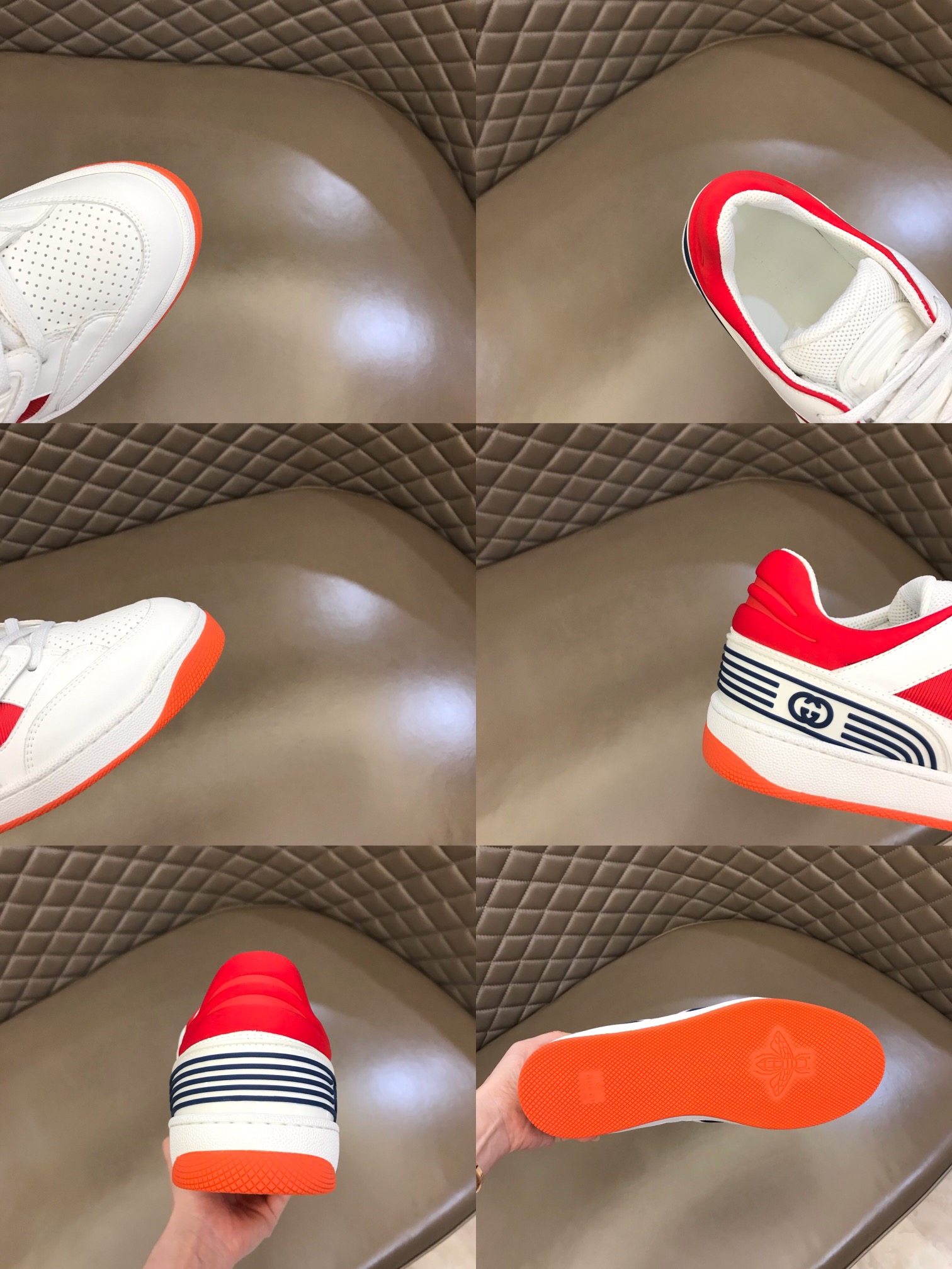 Gucci古驰 橡胶互扣式双GBasket 男士低帮运动鞋