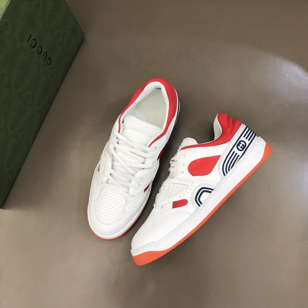 Gucci古驰 橡胶互扣式双GBasket 男士低帮运动鞋