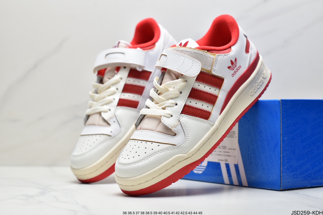 200 Atmos x Adidas三叶草 Originals Forum Low 罗马系列魔术贴低帮复古系带百搭休闲运动板鞋FY4577