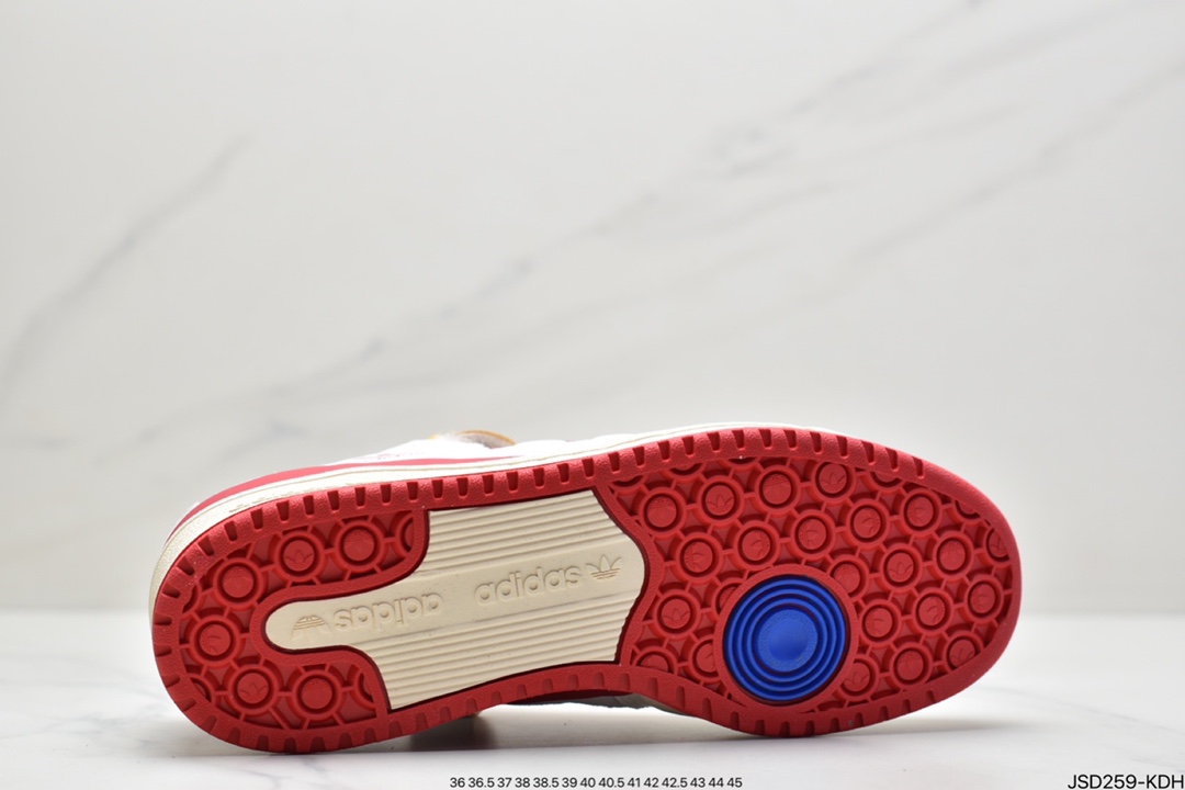 200 Atmos x Adidas三叶草 Originals Forum Low 罗马系列魔术贴低帮复古系带百搭休闲运动板鞋FY4577