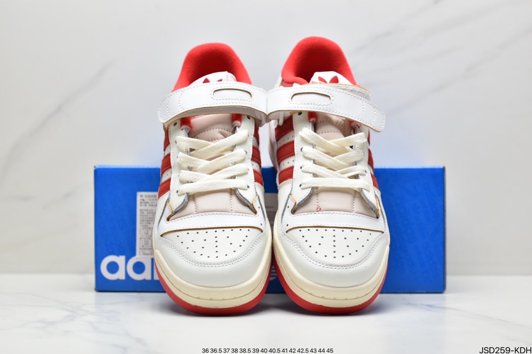 200 Atmos x Adidas三叶草 Originals Forum Low 罗马系列魔术贴低帮复古系带百搭休闲运动板鞋FY4577