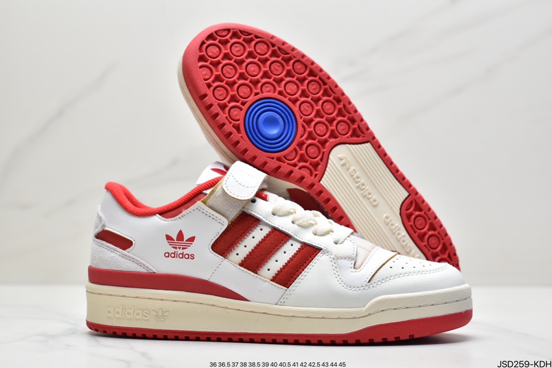 200 Atmos x Adidas三叶草 Originals Forum Low 罗马系列魔术贴低帮复古系带百搭休闲运动板鞋FY4577