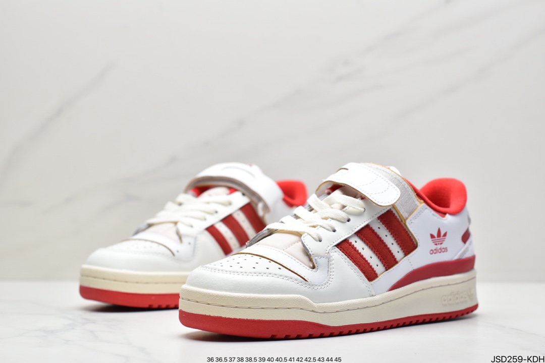 200 Atmos x Adidas三叶草 Originals Forum Low 罗马系列魔术贴低帮复古系带百搭休闲运动板鞋FY4577