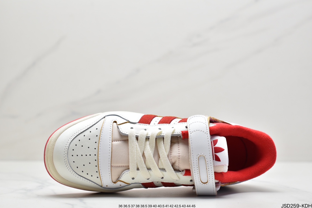 200 Atmos x Adidas三叶草 Originals Forum Low 罗马系列魔术贴低帮复古系带百搭休闲运动板鞋FY4577