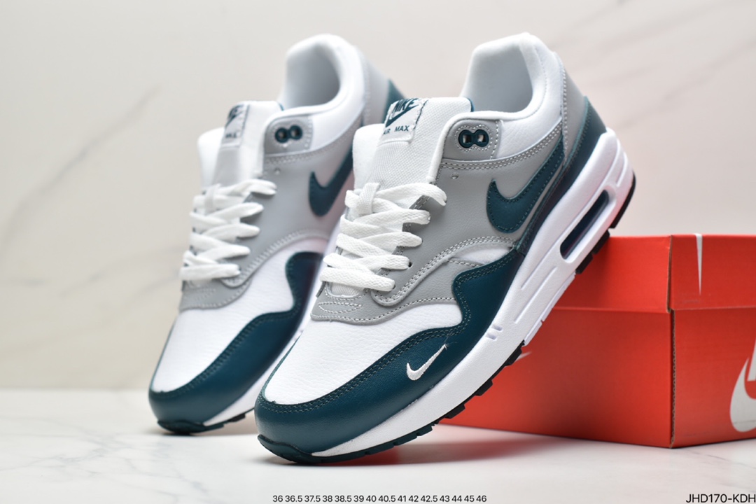 Nike Air Max 1 in White, Dark Green, Wolf Grey and Black DH4059-101