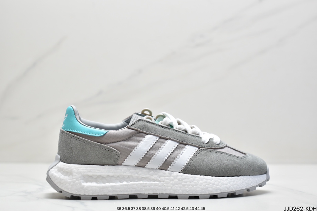 130 真爆阿迪达斯adidas Racing 1 Boost Prototype  速度轻盈复古系列百搭透气运动慢跑鞋 GW0556