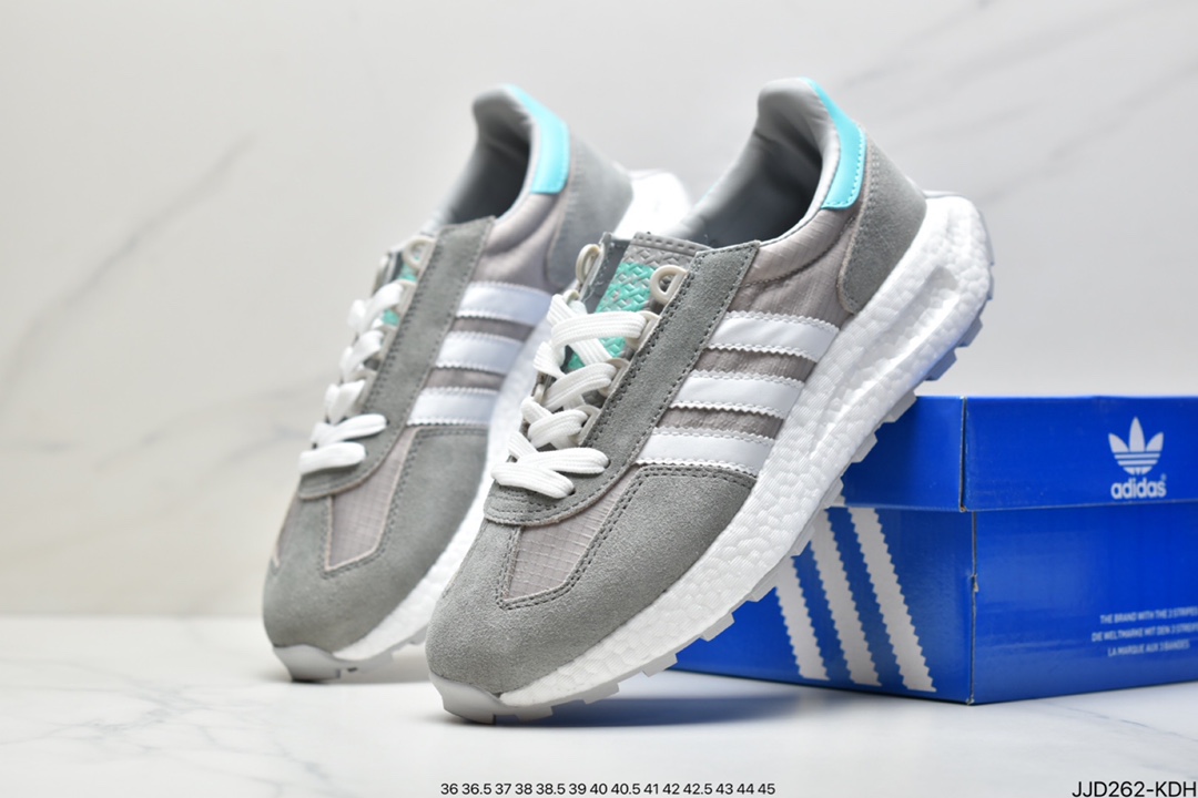 130 真爆阿迪达斯adidas Racing 1 Boost Prototype  速度轻盈复古系列百搭透气运动慢跑鞋 GW0556