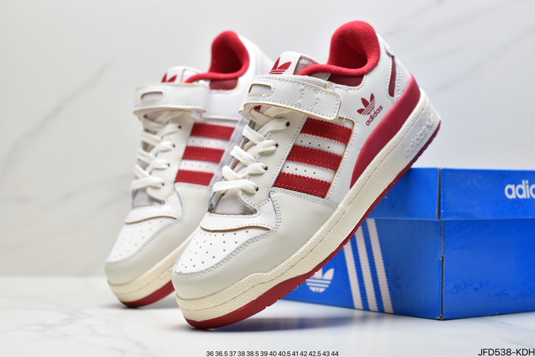 170 阿迪 AD 三叶草 Originals Forum 84 Low 罗马系列魔术贴低帮复古系带百搭休闲运动板鞋GV9114