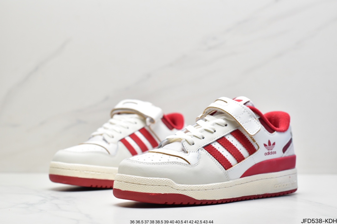 170 阿迪 AD 三叶草 Originals Forum 84 Low 罗马系列魔术贴低帮复古系带百搭休闲运动板鞋GV9114